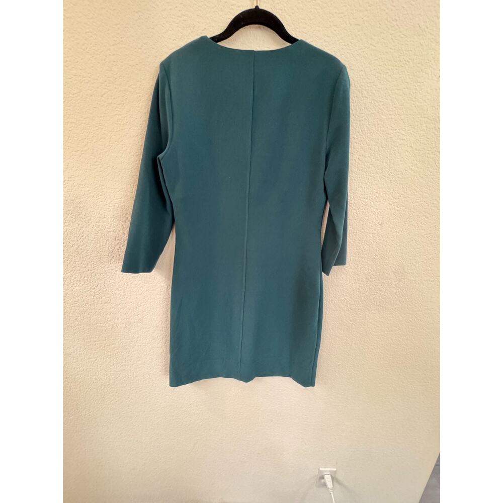 DIANE VON FURSTENBERG Aurora Mini 3/4 Sleeve Dress, Indian Teal Size 8 - Picture 3 of 6